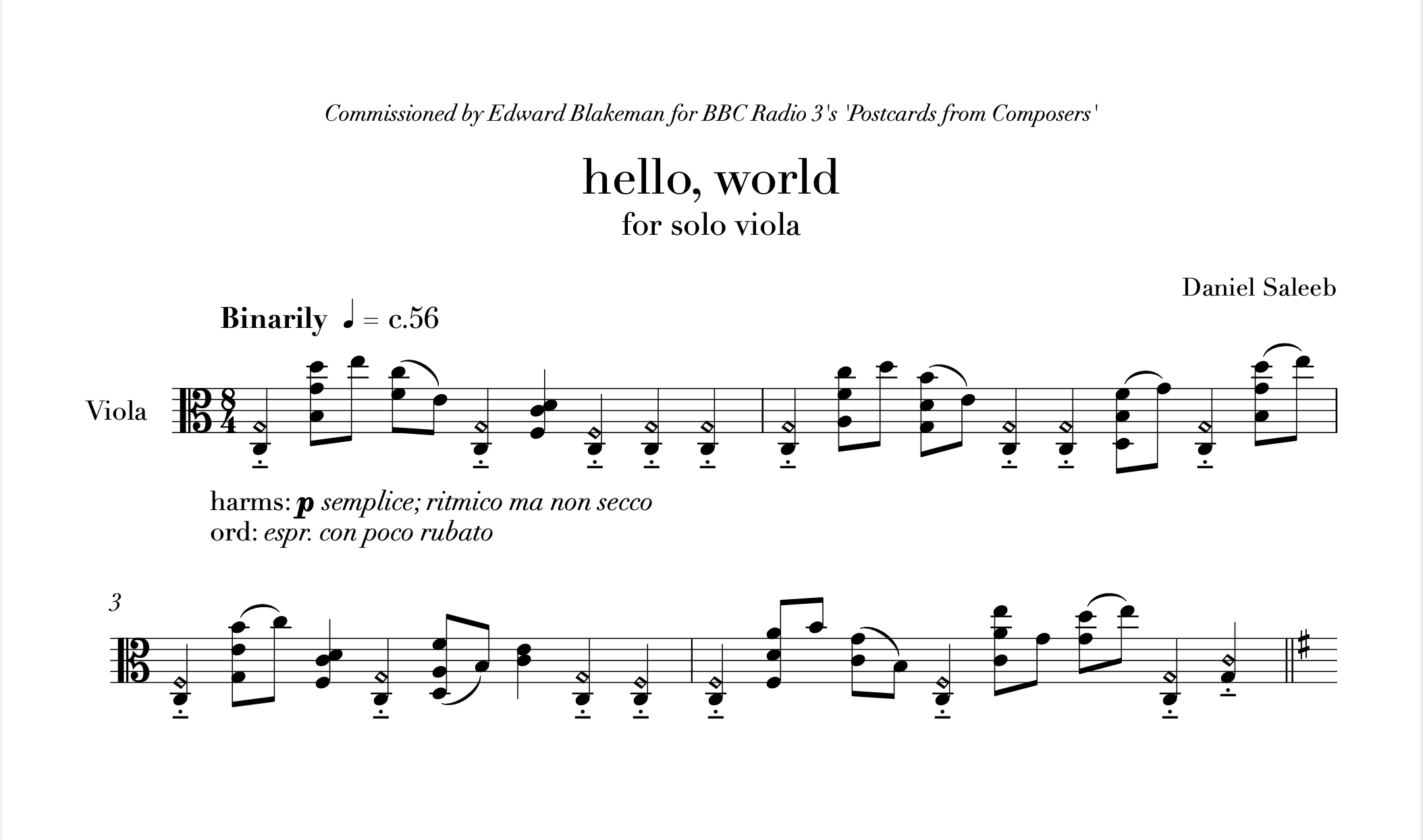 Score preview 2 for hello, world (2020)
